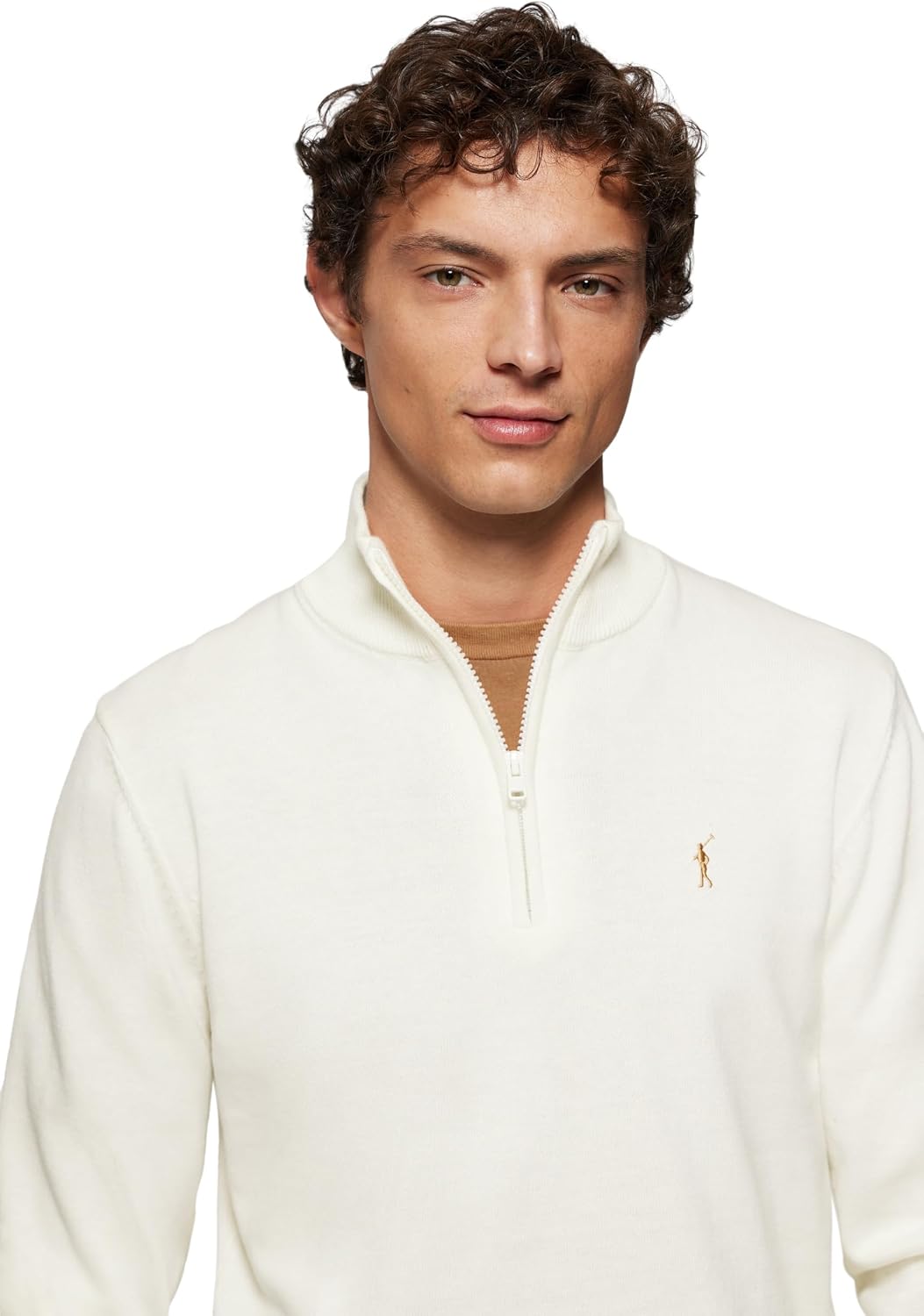 Detalle de Polo Club maglione uomo con zip 100% cotone