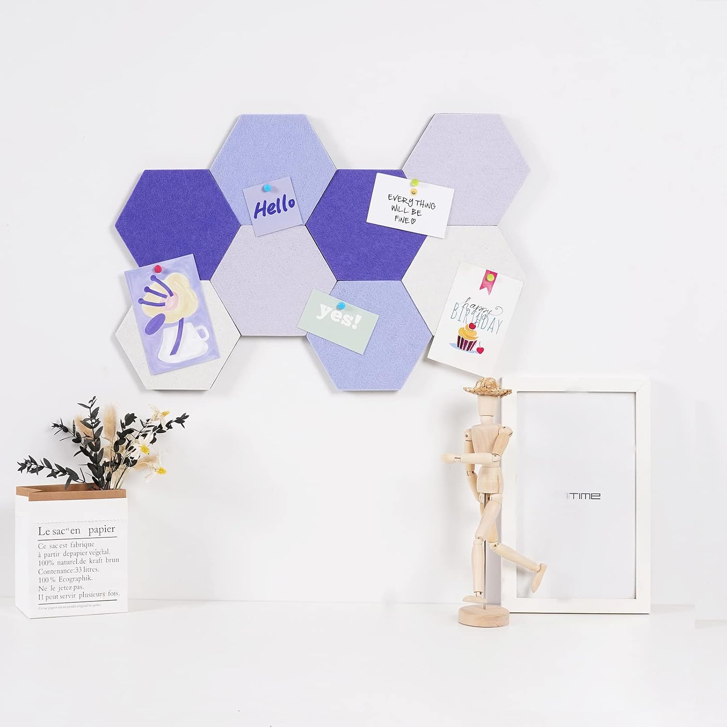 Thumbnail 2 de LAJAR Felt Bulletin Board Tiles 7.0 × 6.1 inches