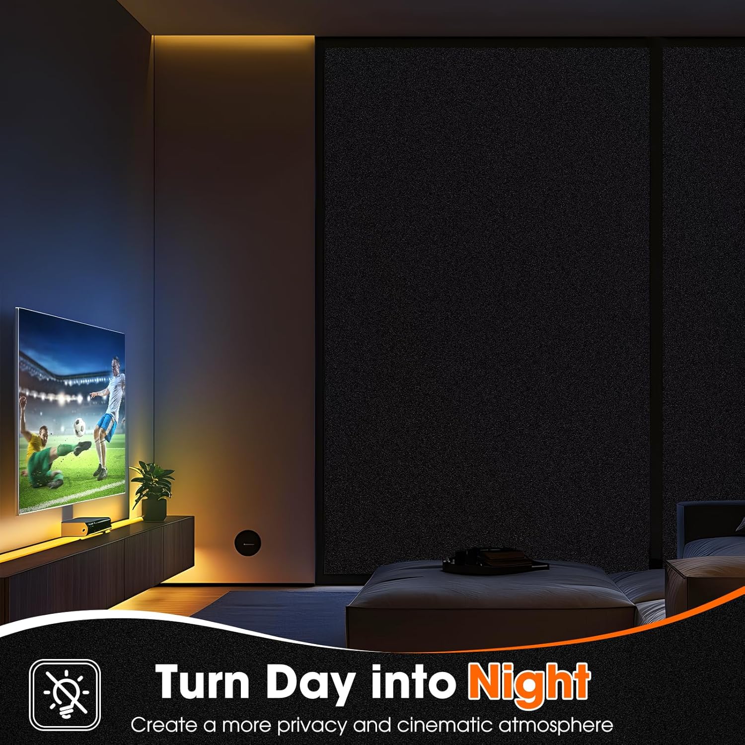 Thumbnail 6 de Lifetree Blackout Window Film for Glass Windows (60 × 200cm) – 100% Total Blackout, No Glue
