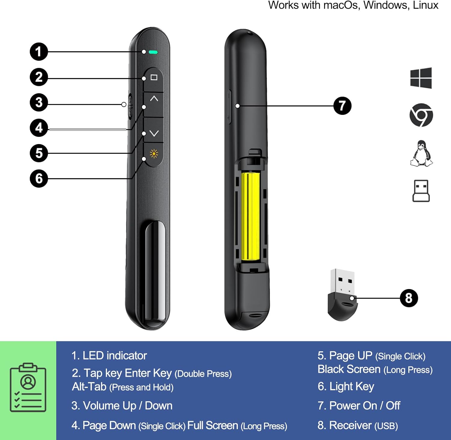 Detalle de QUI Presentation Clicker 328ft Range