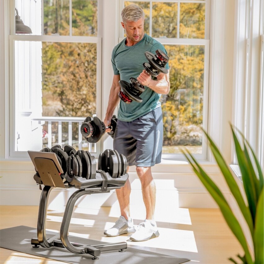 Thumbnail 4 de Bowflex Soporte de mancuernas con rack de entretenimiento 🏋️♂️