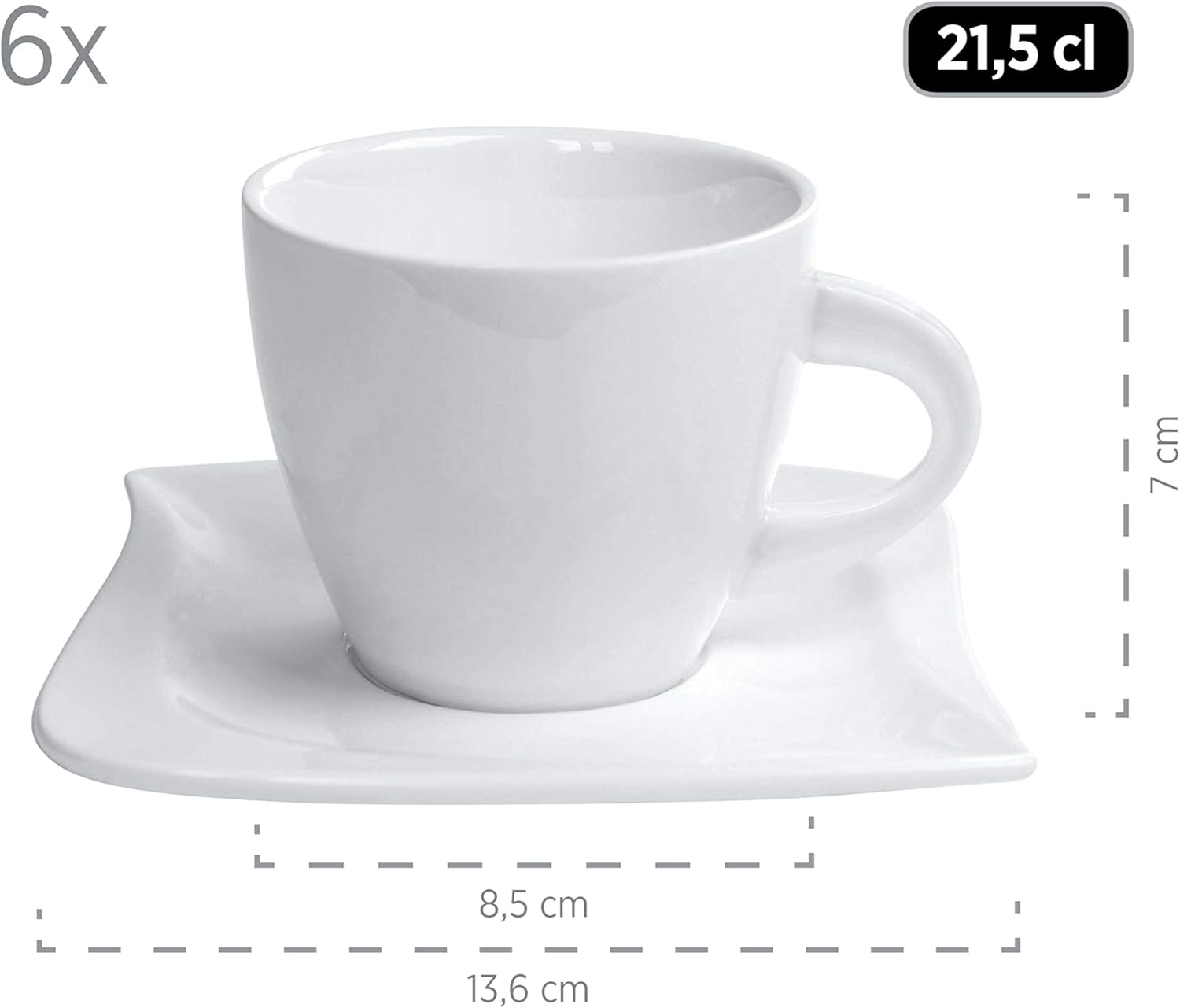 Detalle 2 de MÄSER La Musica – porcelanowy serwis obiadowy, biały, 30 elementów dla 6 osób