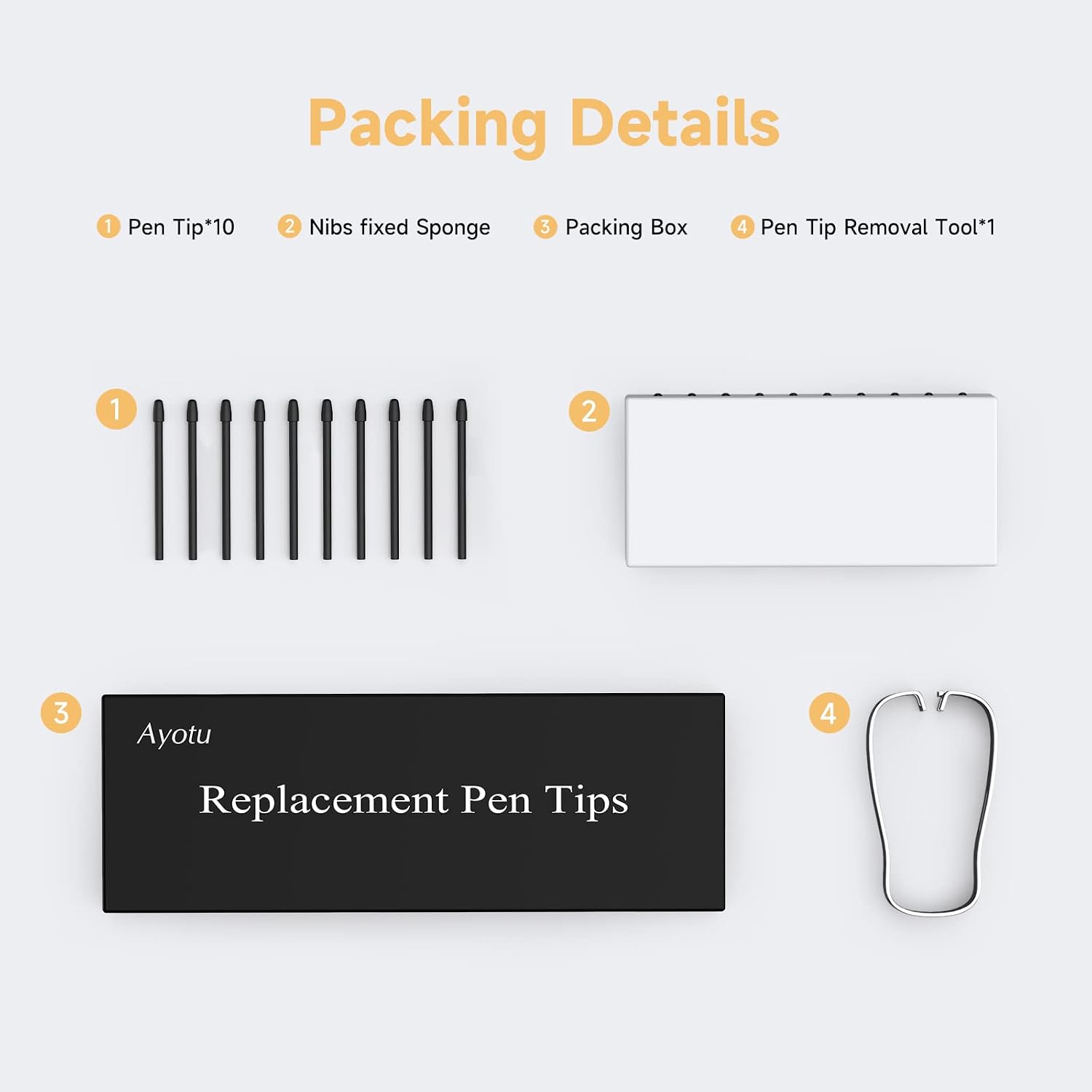 Thumbnail 6 de (10 Pointes) Embouts de Rechange pour Stylet Remarkable – sensibilité à la pression 4096, support d’écriture inclinable et outil de retrait des pointes