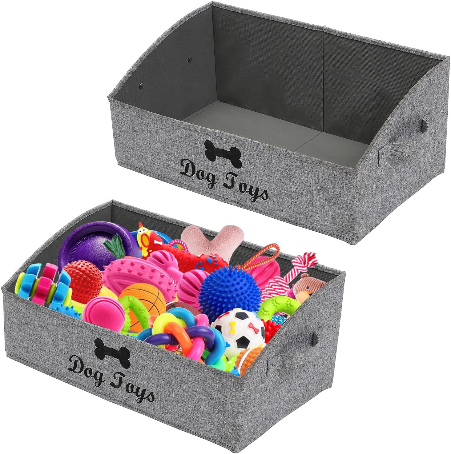 Geyecete Large Dog Toy Bin 2-Pack
