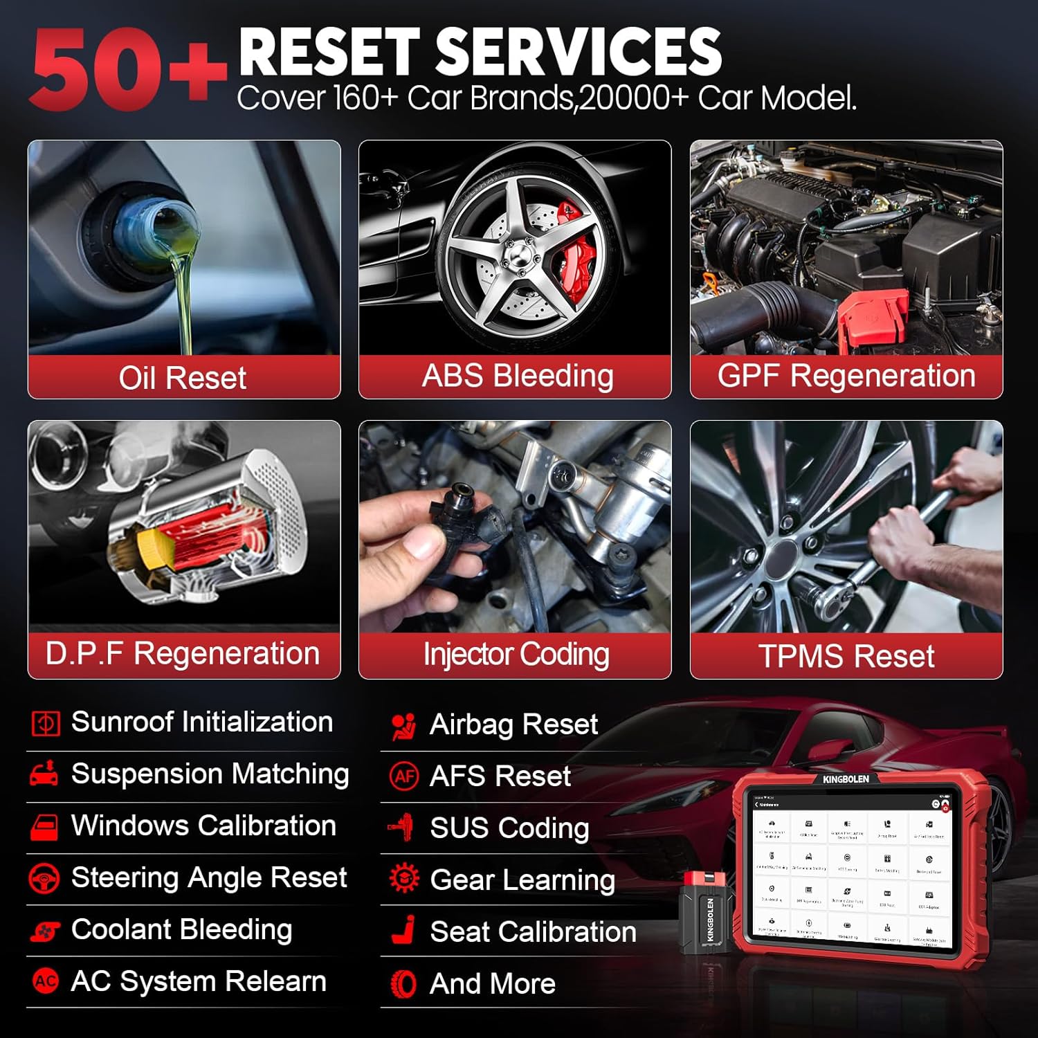 Detalle 2 de KINGBOLEN K10 PRO Car Diagnostic Tool: OE‑Level Full System Bidirectional Scan