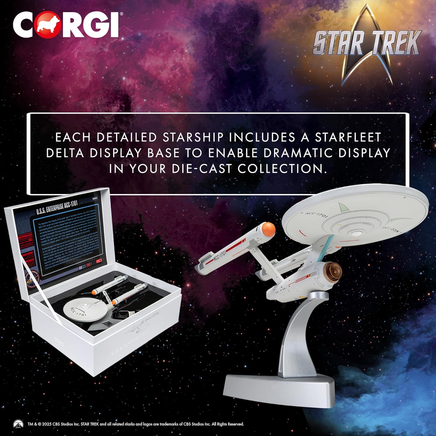 Detalle 2 de Corgi CC96610 Star Trek – USS Enterprise NCC-1701 (Originalserie) Druckguss-Sammelmodell mit TV-Filmlizenz