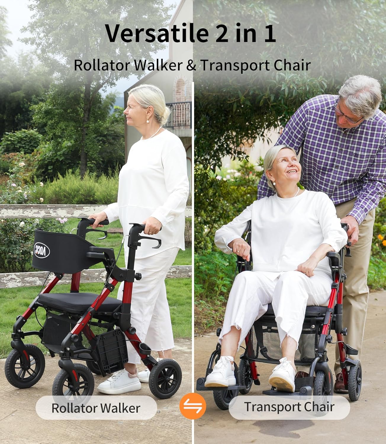 Detalle 2 de VOCIC 2-in-1 Rollator Walker with Seat ๐ถ