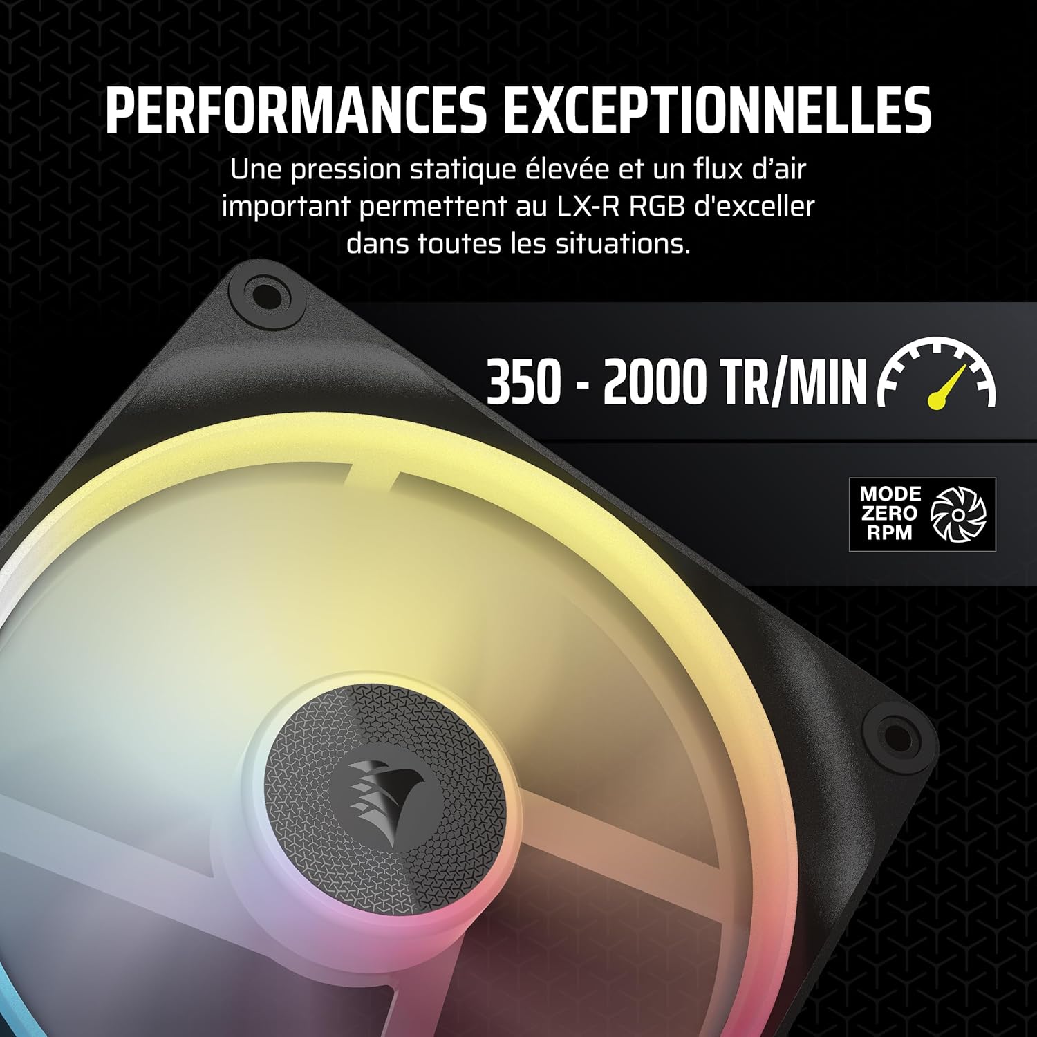 Thumbnail 5 de CORSAIR iCUE Link LX140-R RGB 140 mm PWM – Kit double ventilateurs inversés, faible bruit, mode Zéro RPM, noir