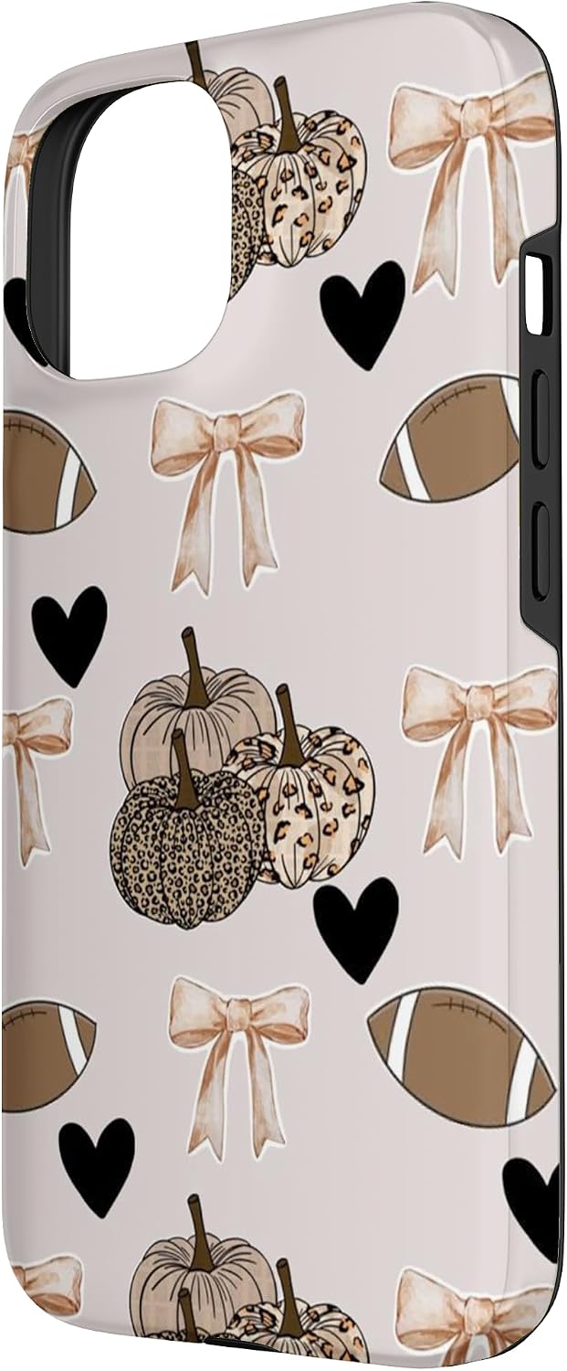 Detalle 2 de Fall Themed Pumpkin Bow Halloween Coquette iPhone 15 Case, Dual-Layer Protection