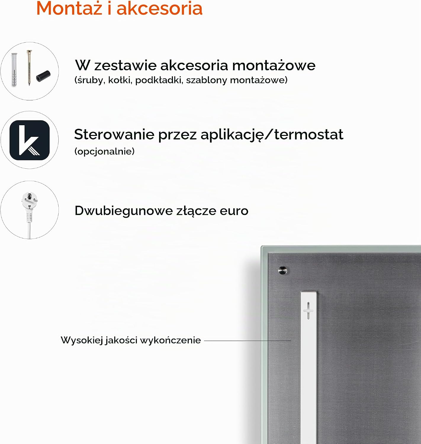 Thumbnail 5 de Könighaus Spiegel-800 – hybrydowy grzejnik lustrzany na podczerwień, 800 W