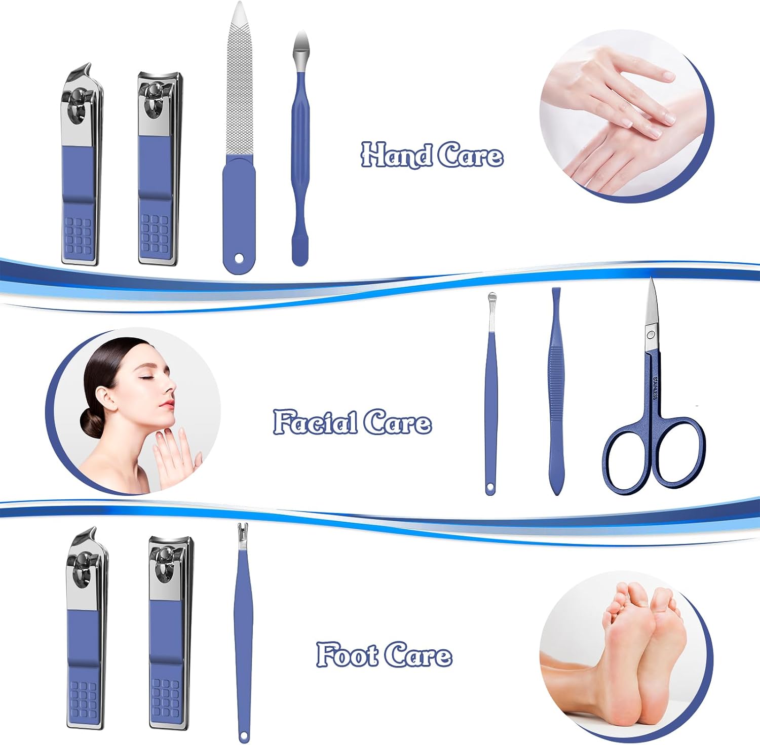 Detalle 2 de RedFlow SF20240418 8-Piece Manicure and Pedicure Set with Portable Case