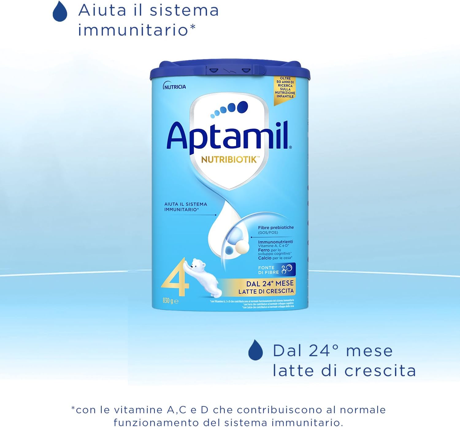 Thumbnail 3 de APTAMIL Nutribiotik 4 Latte di Crescita in Polvere – confezione risparmio 3,2 kg (4x830 g) per bambini dai 24 mesi