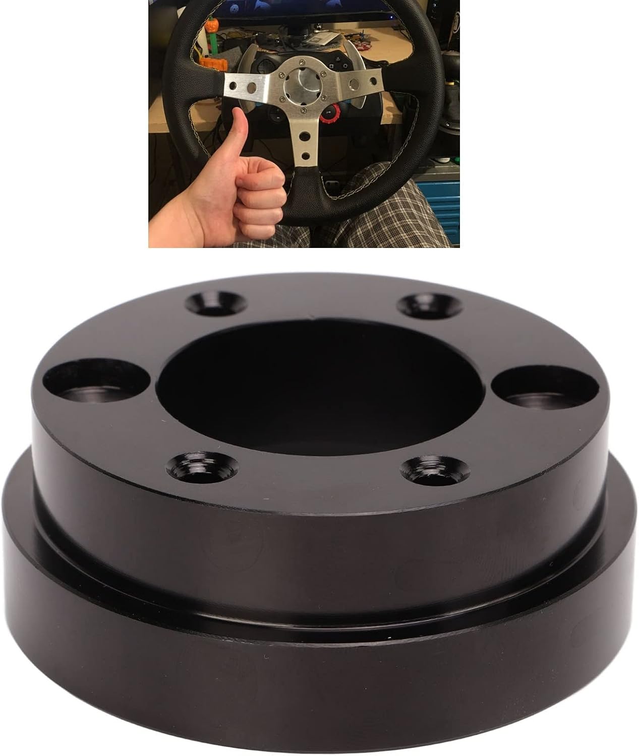 Detalle de Steering Wheel Adapter Plate 70mm Aluminium Alloy for G25/G27/G29/G920 13–14in wheels