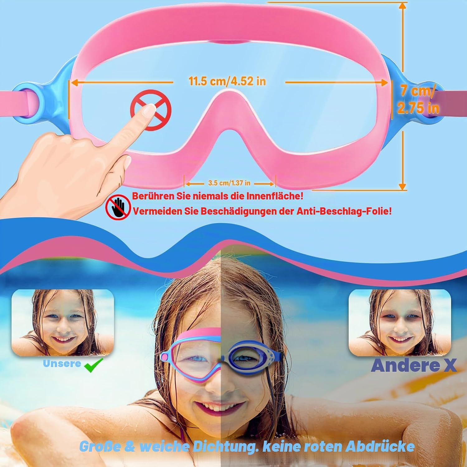 Detalle 2 de COOLOO Kinder-Schwimmbrille 2er Set