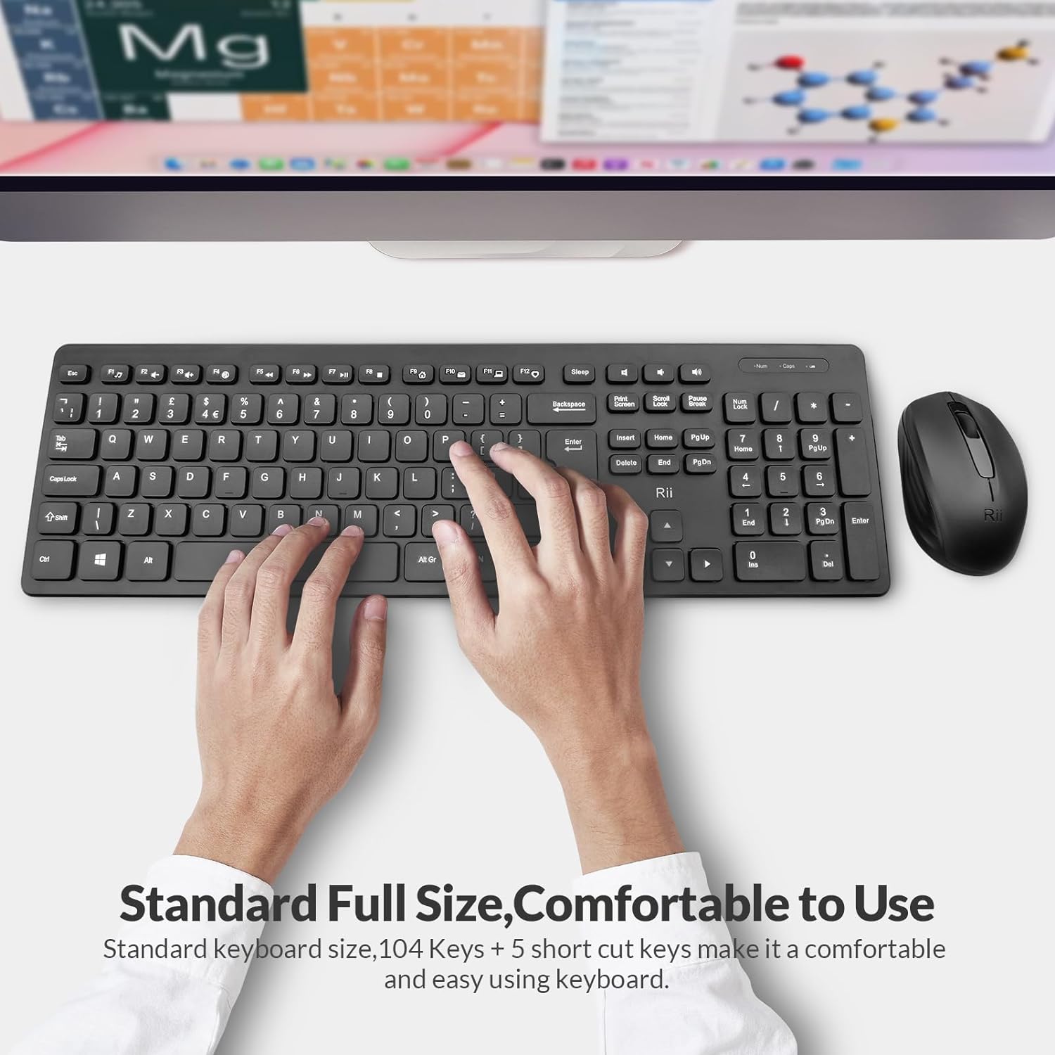 Detalle 2 de Rii RK200 wireless keyboard and mouse 104-key
