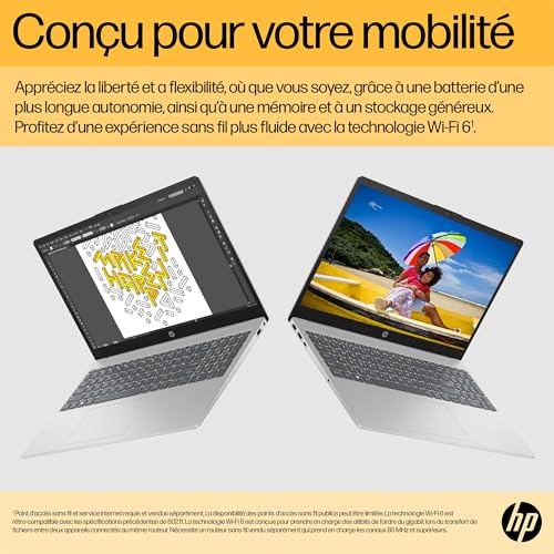 Thumbnail 9 de HP 15-fc0005sf — Portable 15,6" FHD, Ryzen 5 7520U, 8 Go RAM, 512 Go SSD, Windows 11, clavier AZERTY