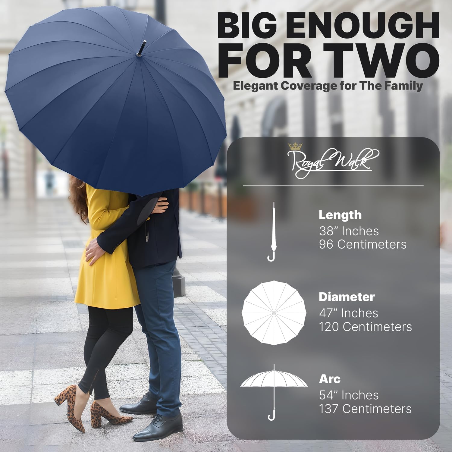 Thumbnail 1 de Royal Walk Windproof Umbrella: Large 54 Inch Auto Open, Ideal for Two