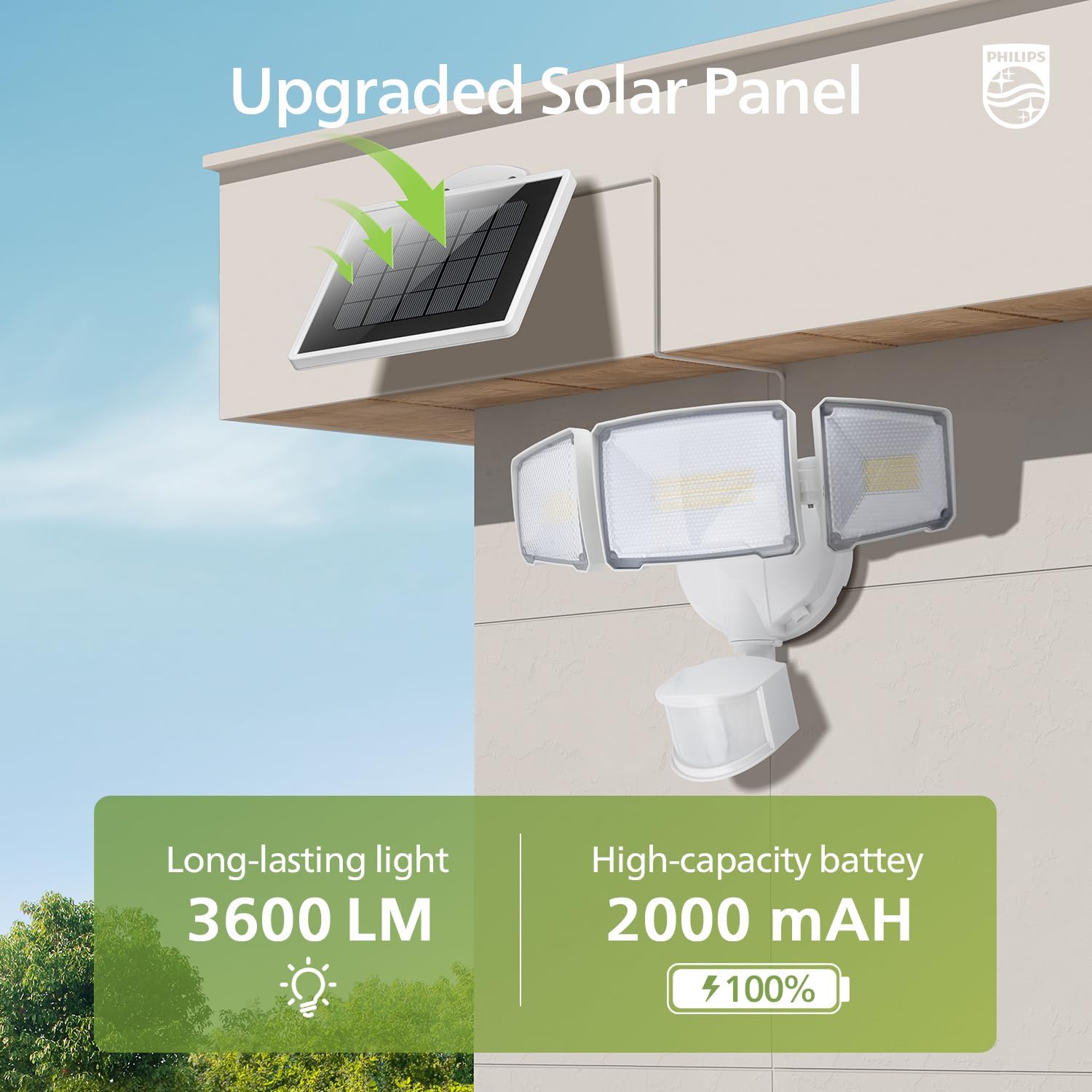 Thumbnail 6 de Philips 3600LM Solar Security Lights with PIR motion sensor (3600LM, 5m cable separate panel) – waterproof, dimmable, outdoor