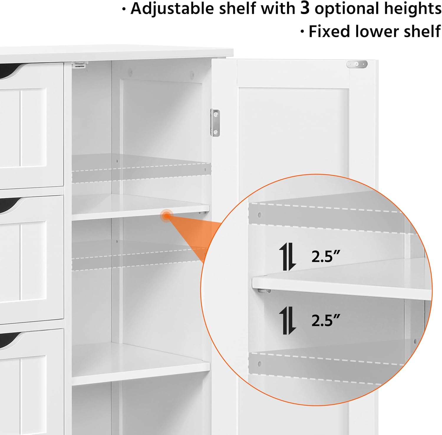 Thumbnail 6 de Yaheetech Bathroom Storage Cabinet, 4 Drawers