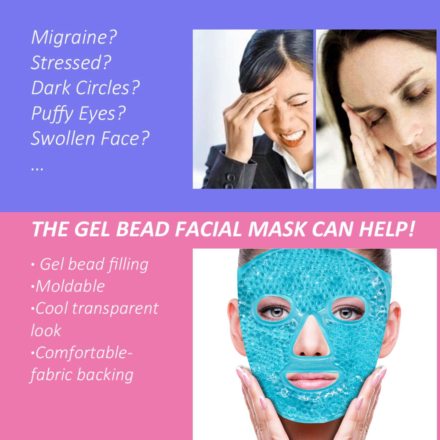Thumbnail 1 de ZNÖCUETÖD Cold Face Eye Mask 🧖♀