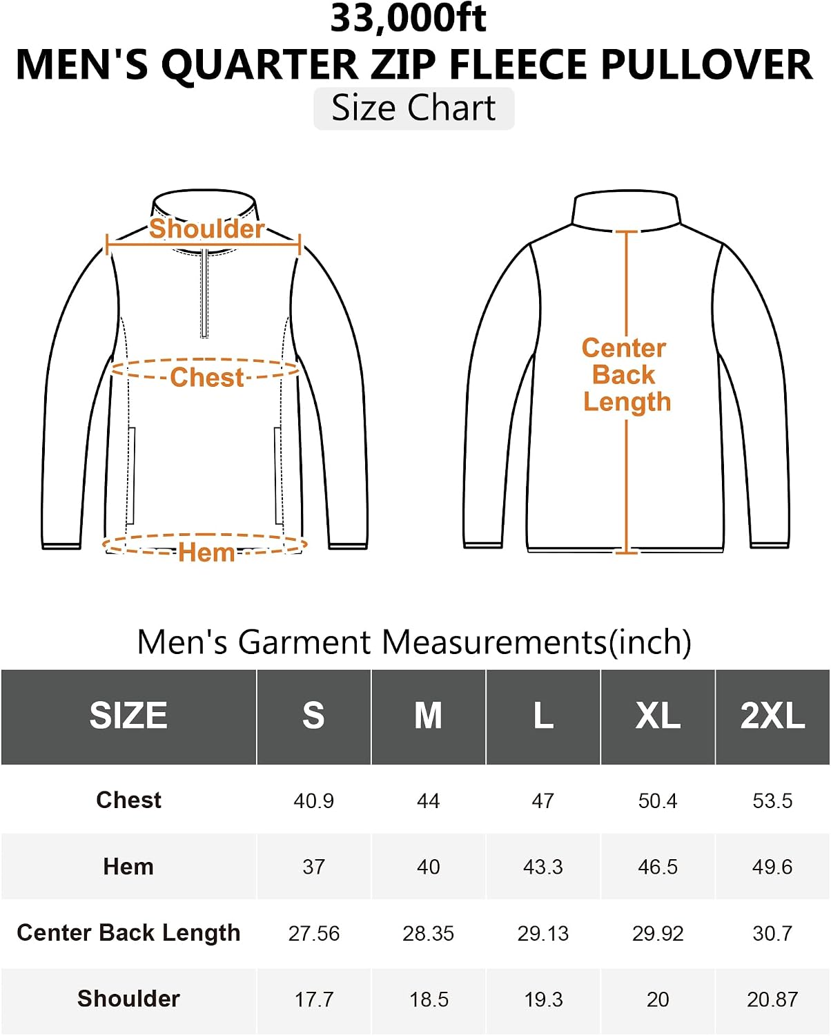 Thumbnail 5 de 33,000ft Men's Fleece Pullover Warm Half Zip