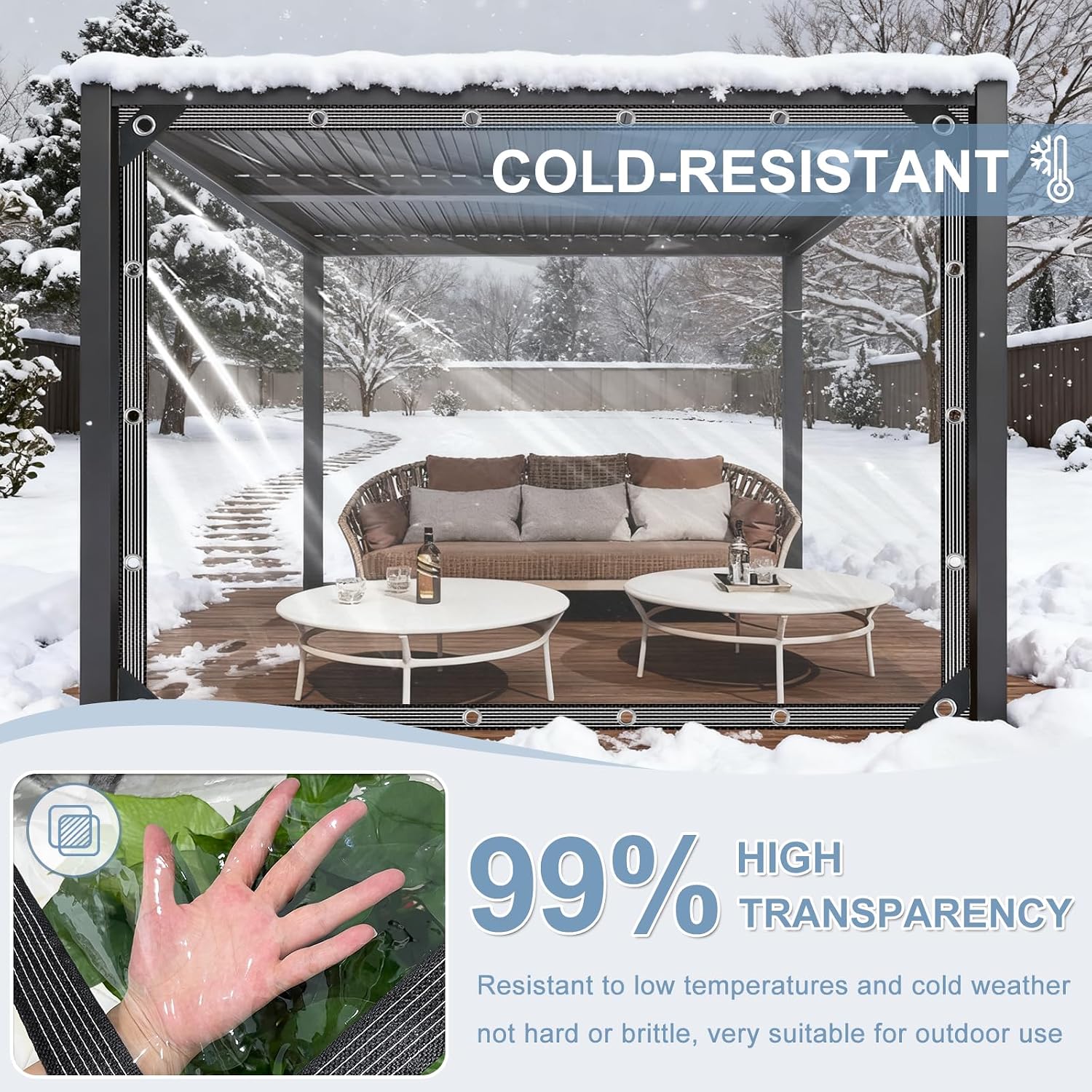 Thumbnail 4 de Clear Tarpaulin 2m x 5m Waterproof Heavy Duty