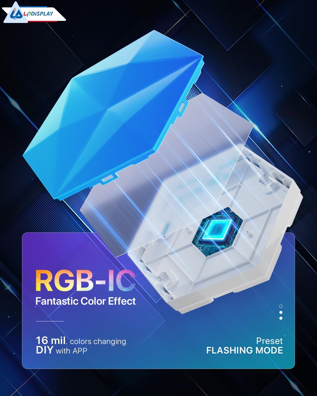 Thumbnail 4 de LPDISPLAY Hexagon LED 9,2 cm Gaming