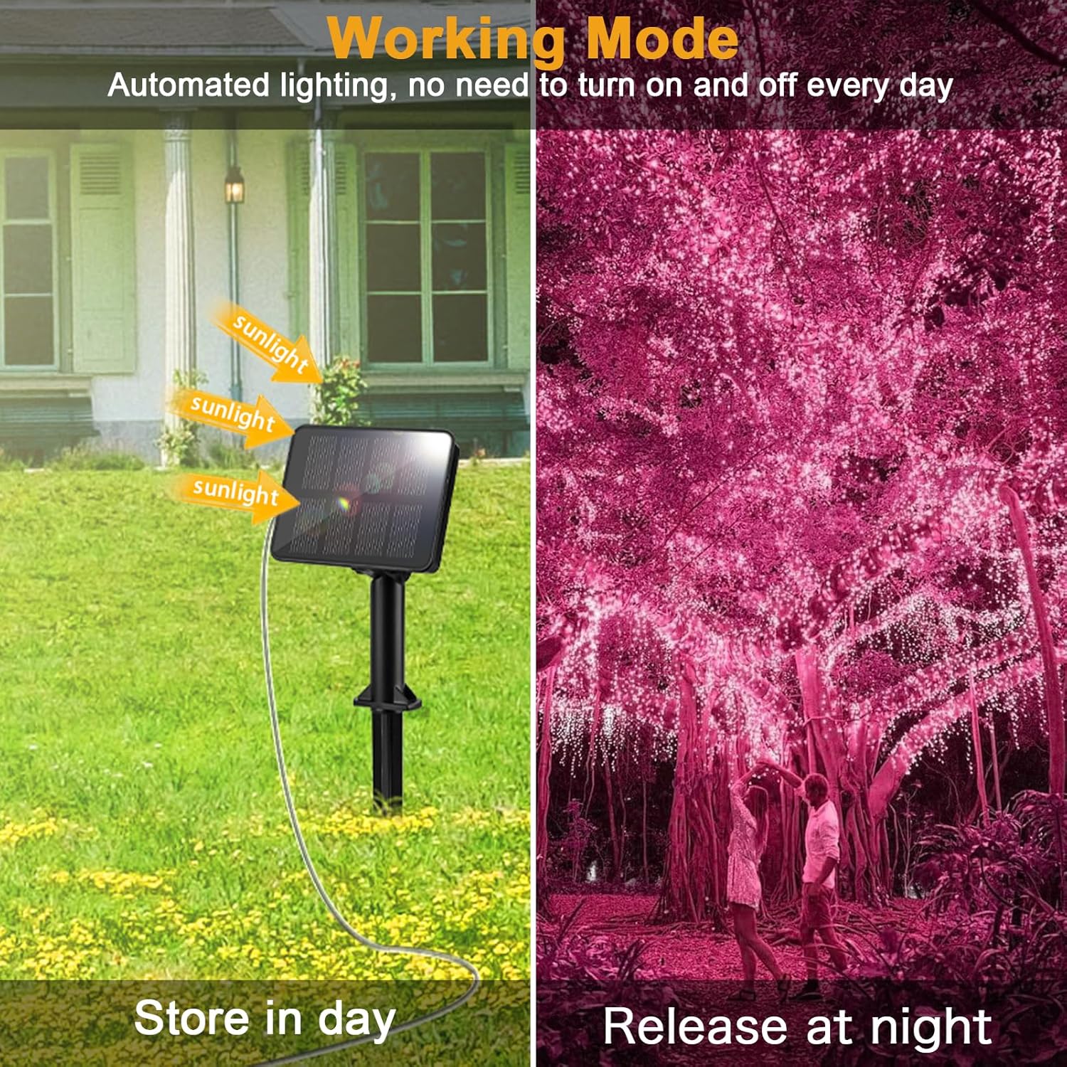 Thumbnail 3 de FFZZKJ Solar Garden String Lights 240 LEDs (2 Pack) – Waterproof Outdoor Pink