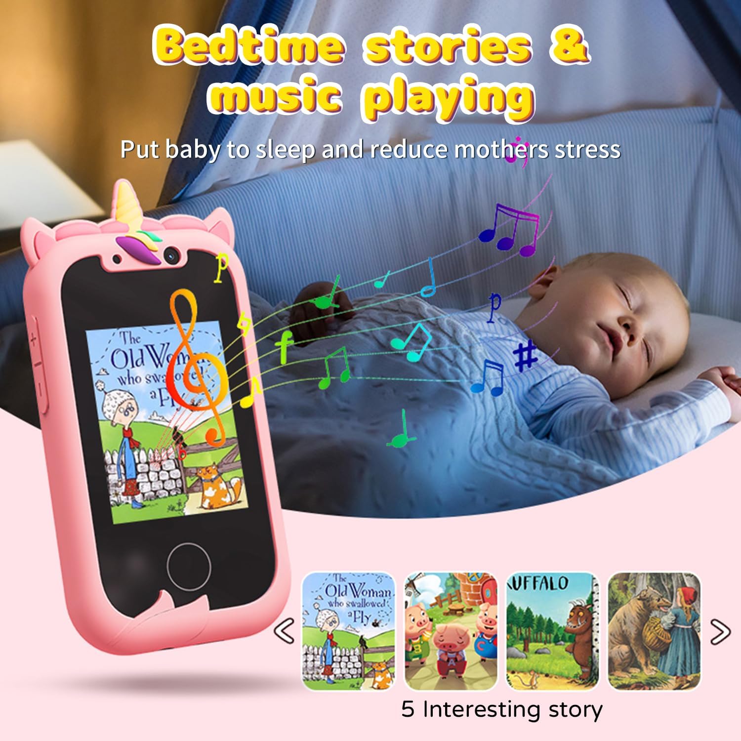 Detalle de Ashfly Kinder Handy – 2,4" Spielzeugkamera mit Dual-Kamera, Spielen und Musik