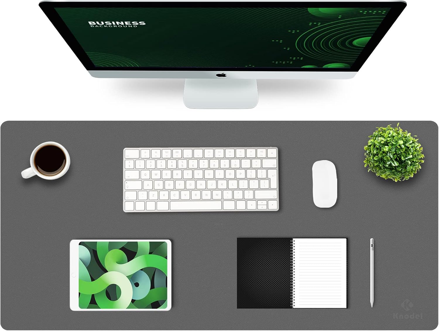 Detalle de K KNODEL Büromatte / Schreibtischunterlage doppelseitig (dunkelgrau) – 43 x 90 cm