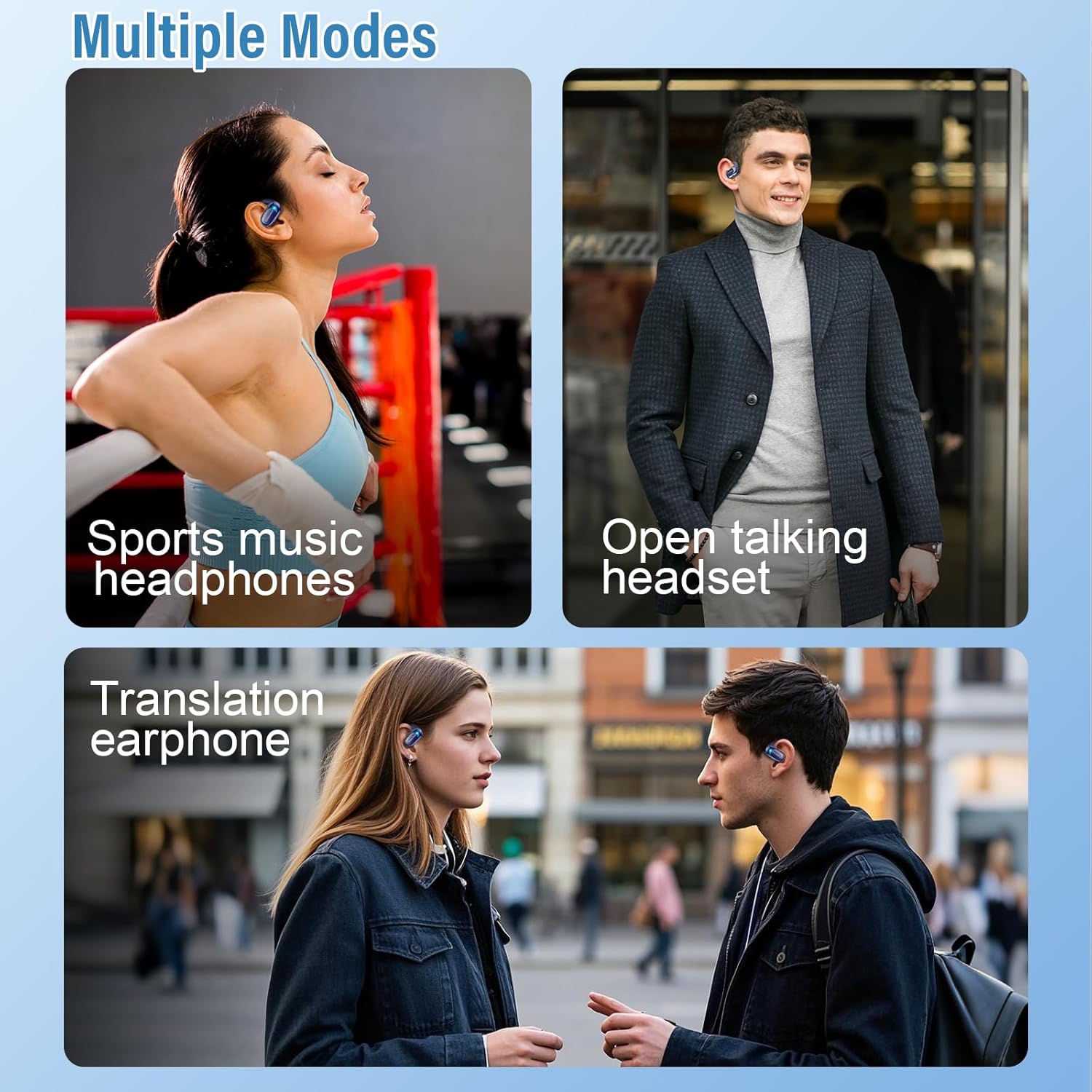 Thumbnail 2 de Conyat X7 AI language translation earbuds (open-ear) with real-time AI modes, 164 languages and ENC calls