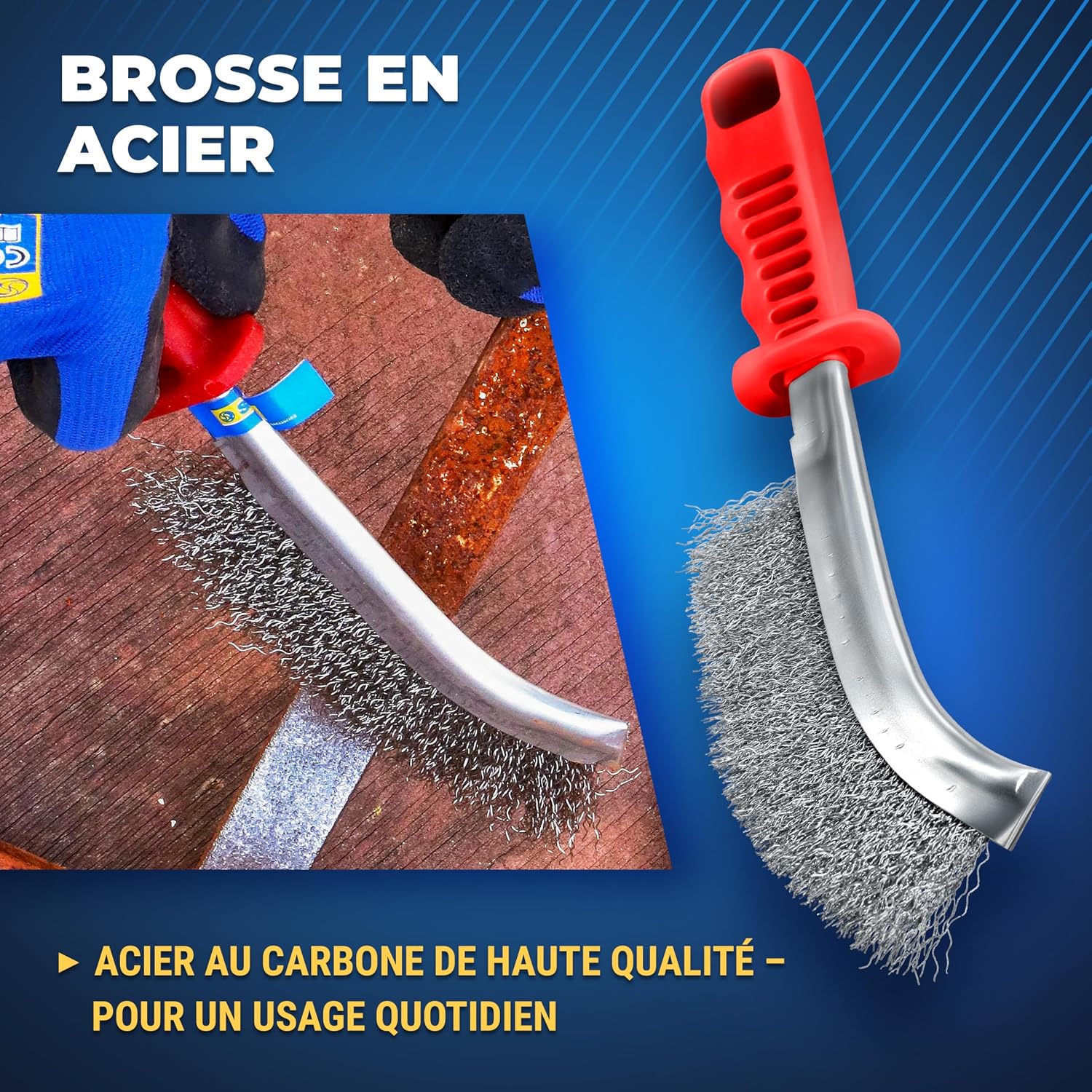 Detalle 1 de S&R 135.033.265 handdraadborstelset met staal, messing en roestvrij staal