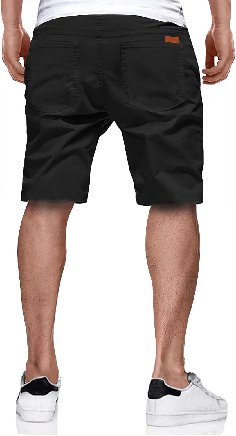 Thumbnail 1 de HMIYA Kurze Hose Herren Baumwolle – Chino Shorts mit elastischer Taille, Taschen und echtem Lederetikett