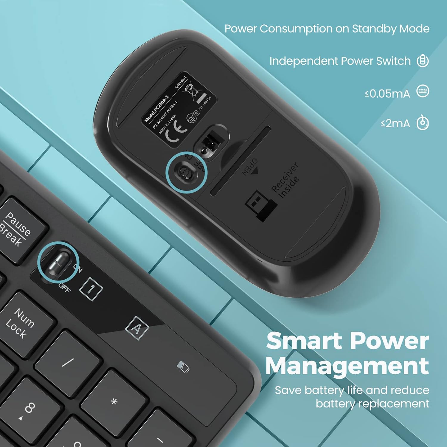 Thumbnail 3 de Lovaky Wireless Keyboard Mouse Combo 🖱