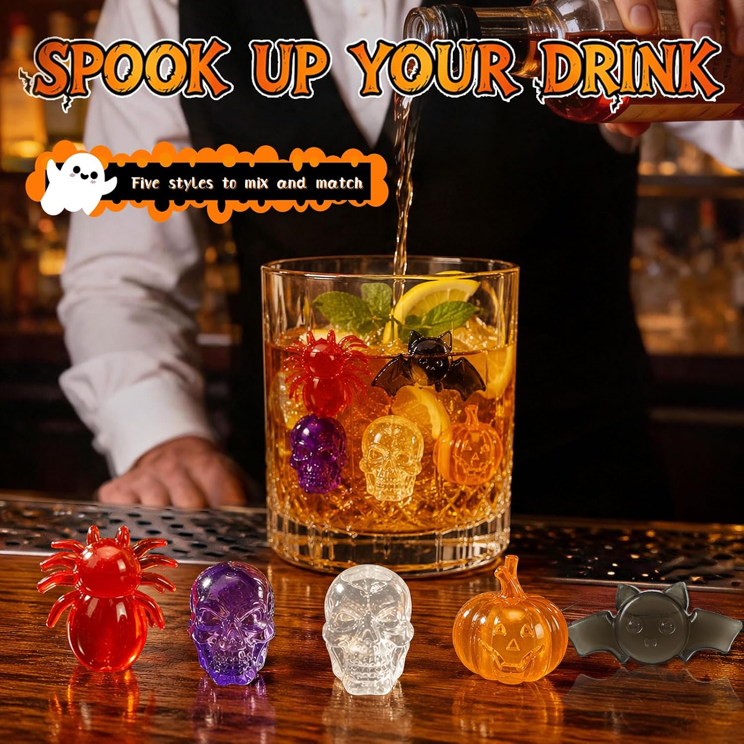 Detalle de Reusable Halloween Ice Cubes, 260-Piece Set