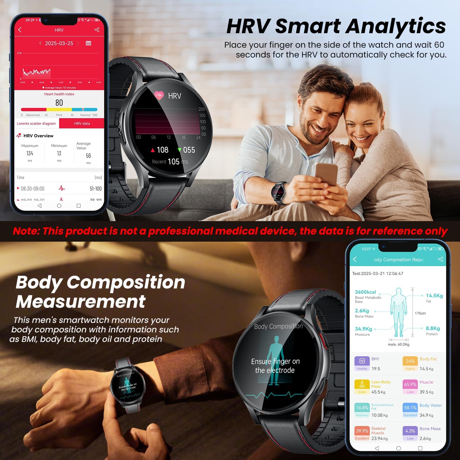 Detalle de Montre Connectée ECG Smartwatch Santé 1,43" AMOLED – Suivi Santé et Fitness