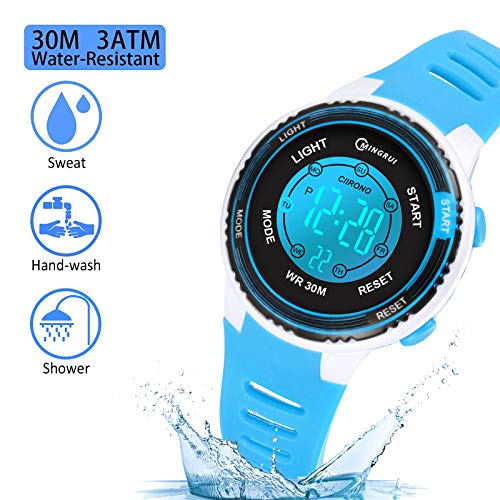 Thumbnail 2 de Juboos reloj electrónico para niños con luces LED, alarma y cronómetro (resistente al agua 5ATM)