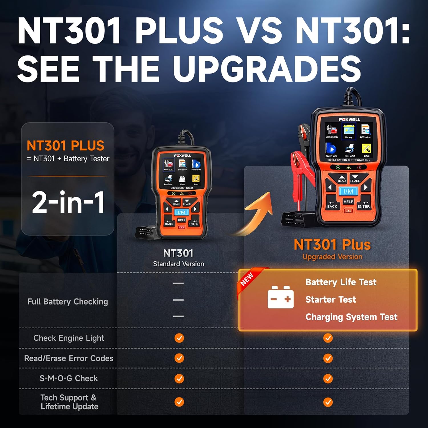 Thumbnail 5 de FOXWELL NT301 Plus OBD2 Scanner 12V