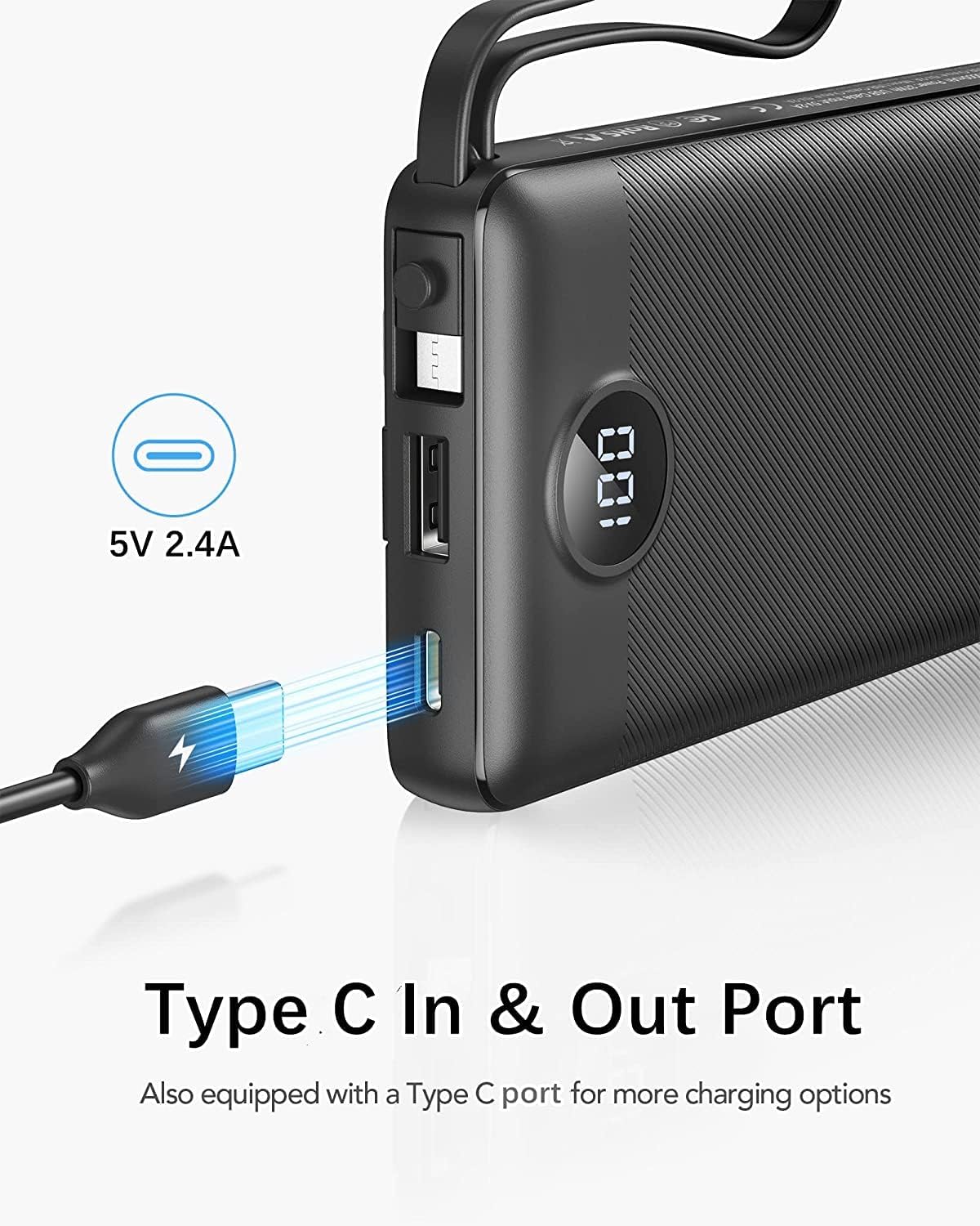 Thumbnail 4 de VRURC Power Bank 10000mAh Slim con cavi integrati