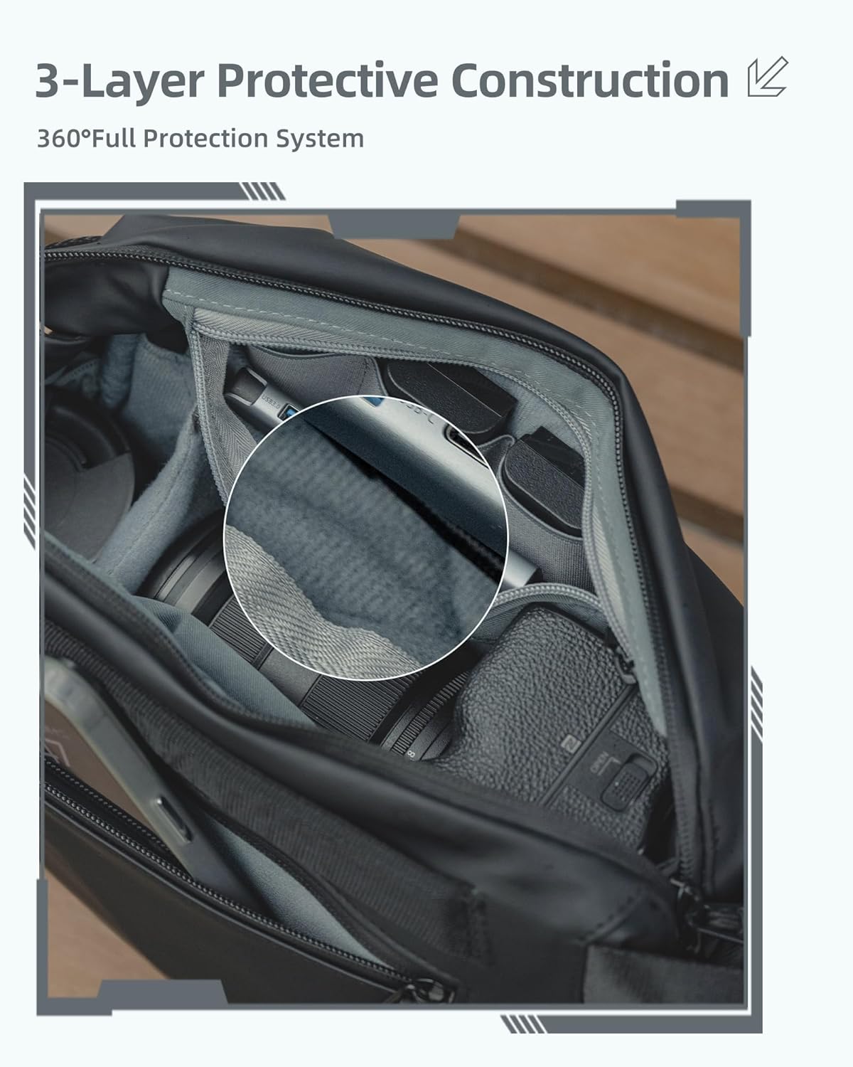Thumbnail 4 de llano Camera Sling Bag for Photographers: Compact DSLR/Mirrorless Crossbody with Convertible Storage