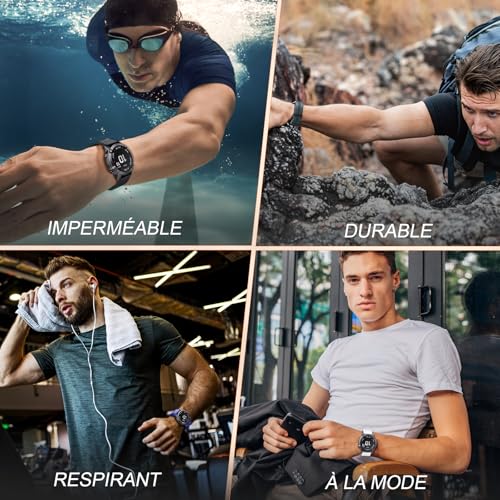 Thumbnail 6 de NotoCity Bracelet 22mm noir pour Garmin Fenix 5/6/7 et autres montres Garmin – Silicone confortable et facile à installer