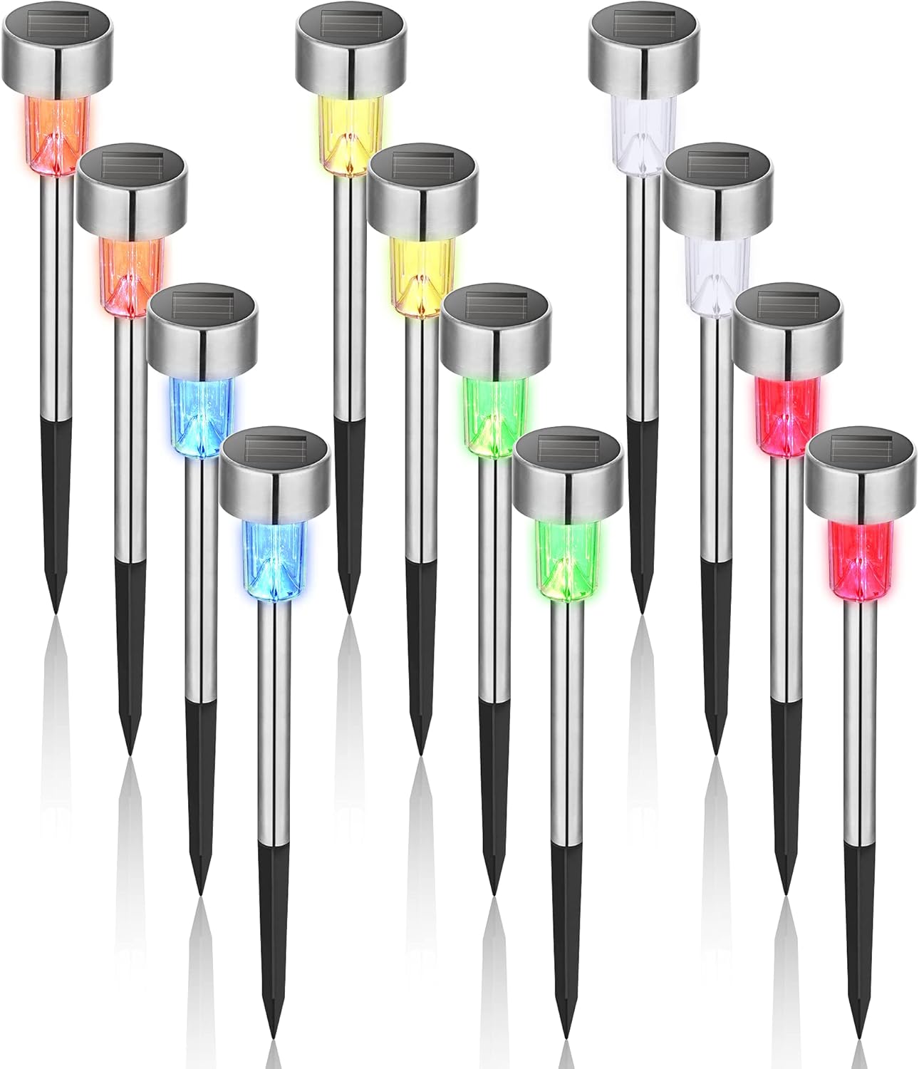 Thumbnail 6 de GIGALUMI Solar Garden Lights Outdoor – 16-Pack Stainless Steel LED, Warm White (IP44 Waterproof)