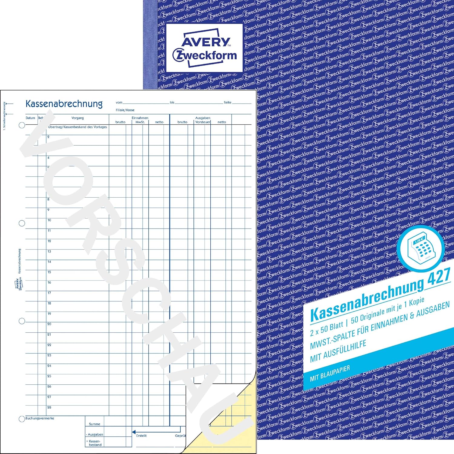 Detalle 2 de AVERY Zweckform 427-5 Kassenabrechnung