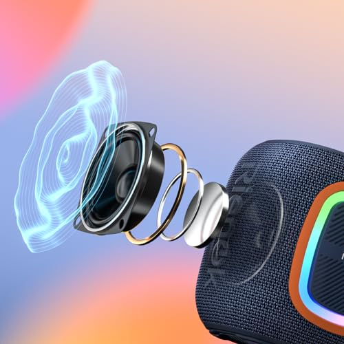 Thumbnail 6 de RIENOK Cassa Bluetooth portatile potente con radio FM e LED 🔊