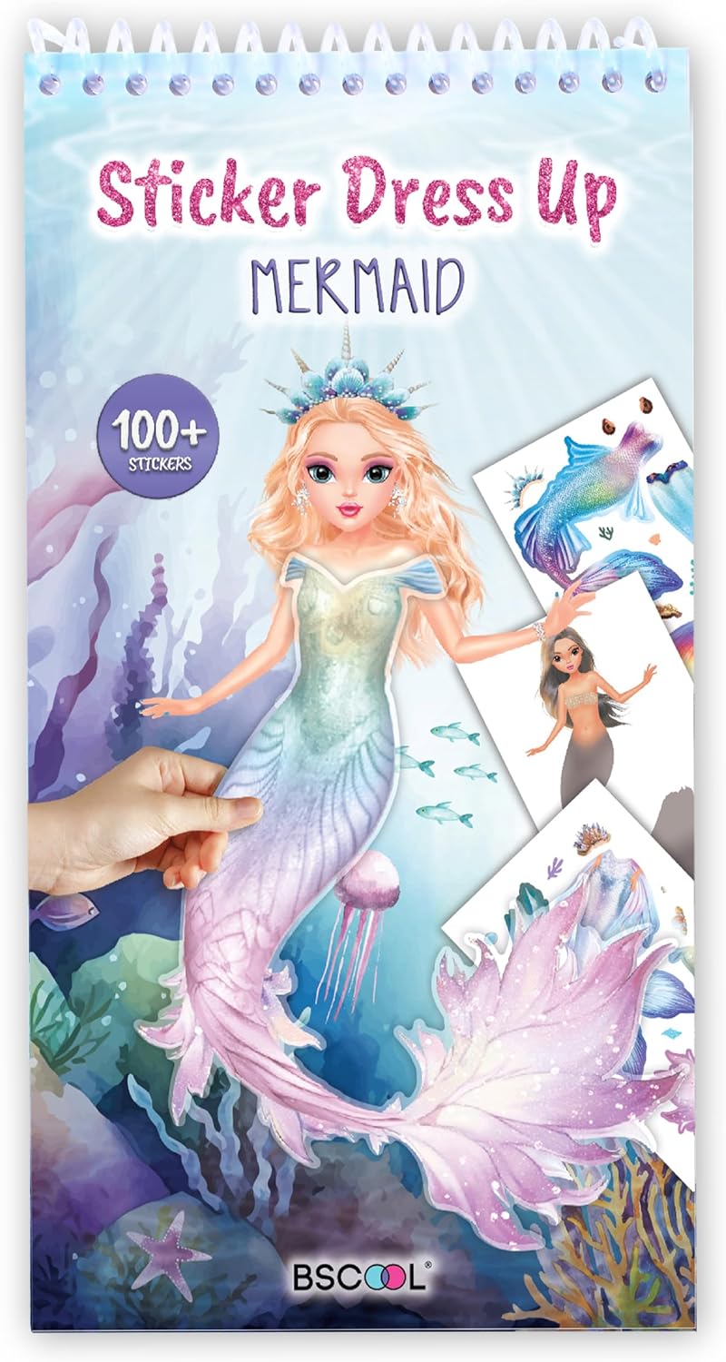 Detalle de BSCOOL A000116 Mermaid Sticker Activity Book with 100+ Stickers and Guided Styling