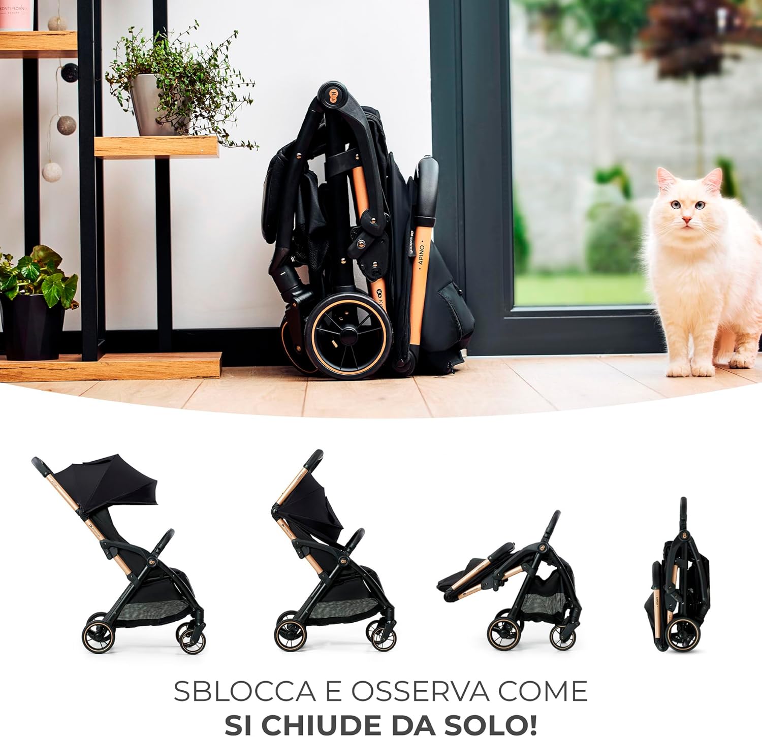 Detalle de Kinderkraft APINO Passeggino Leggero: pieghevole, leggero 7,5 kg, fino a 22 kg
