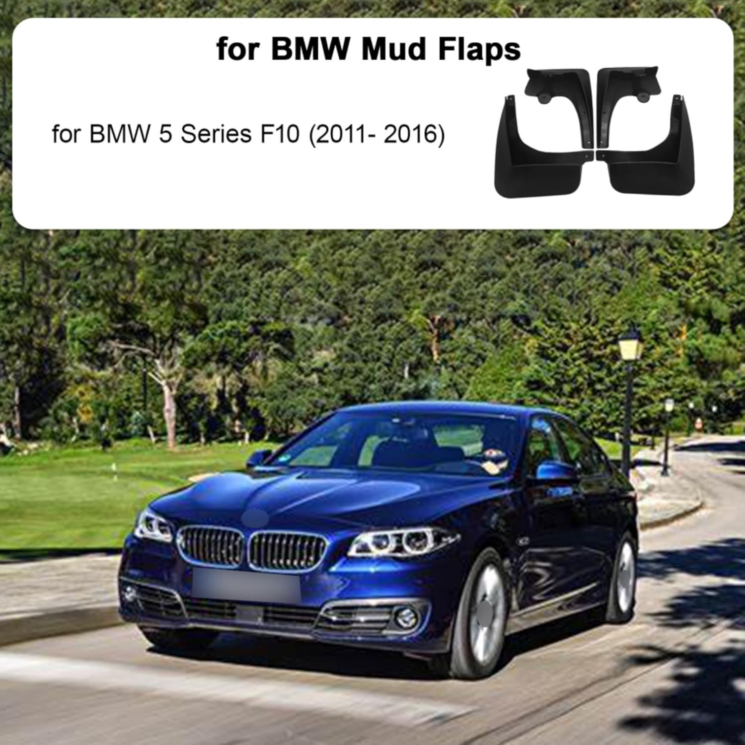 Detalle 2 de ERMWALR Mud Flaps for BMW 5 Series F10 (2011–2016) – Set of 4, No Drilling Required