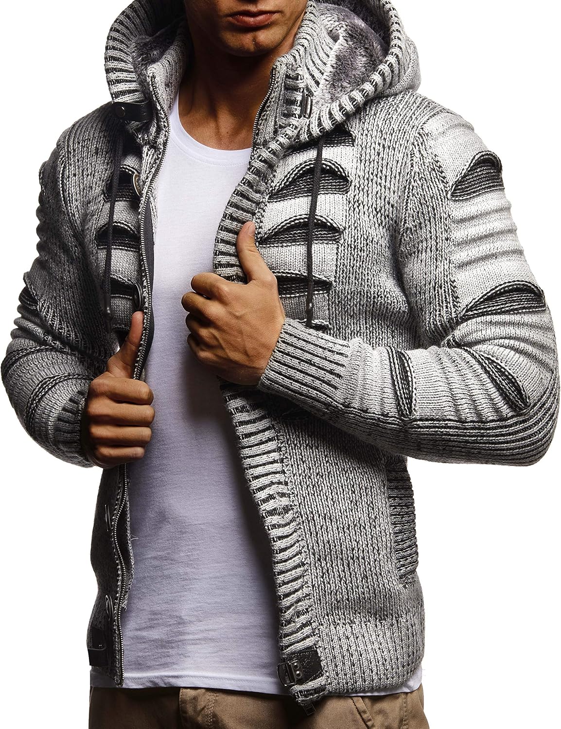 Thumbnail 5 de Leif Nelson Strickjacke Herren Kapuze