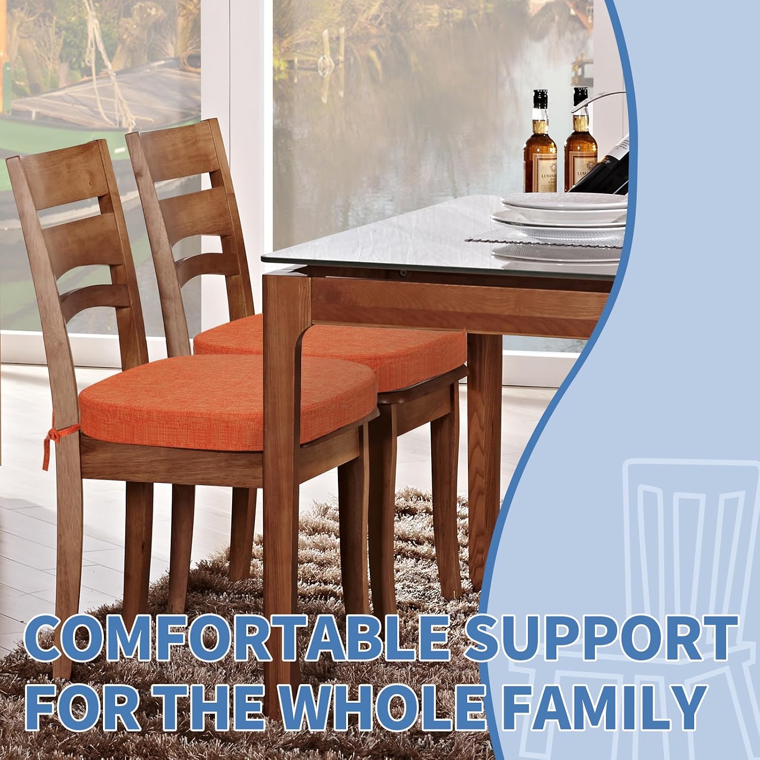 Detalle 2 de BUYUE Dining Chair Cushion, 2.5-Inch Thick