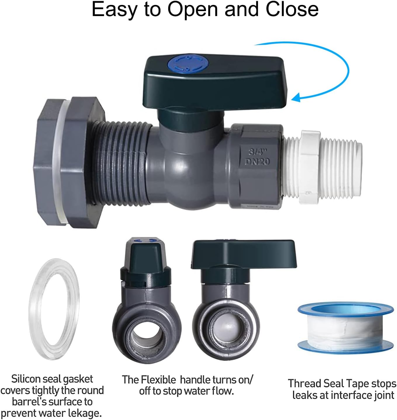 Detalle 2 de PVC Rain Barrel Valve Kit, 3/4 Inch